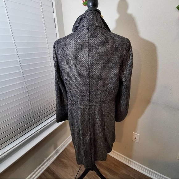 Calvin klein black and metallic tweed wool blend walking coat plus size 14 - Picture 3 of 8